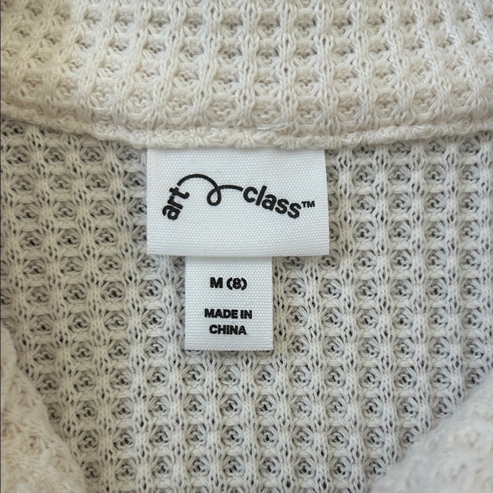 Like New Target Cream Waffle Knit Long Sleeve Top - Picture 2 of 3